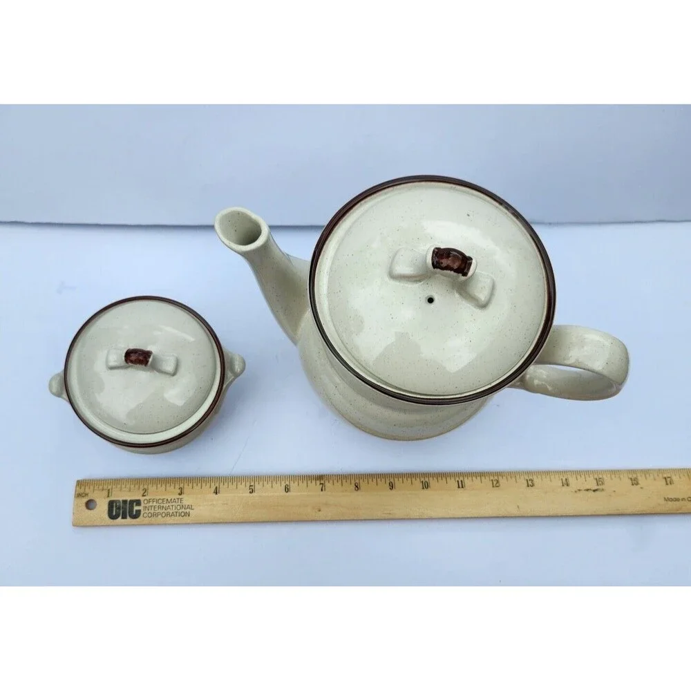 Casual Elegance Hearthside Stoneware Japan Coffee Pot & Sugar Bowl